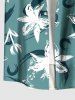 Plus Size Flowers Graffiti Print Buttons Pocket Hawaii Shirt For Men -  