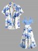 Plus Size Flowers Print Cold Shoulder Crisscross Hawaii Maxi Dress -  
