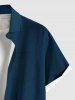 Plus Size Flower Paisley Print Hawaii Button Pocket Shirt For Men -  
