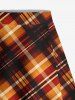 Plus Size Plaid Print Halloween Split A Line Skirt -  