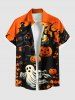 Halloween Pumpkin Ghost Tree Castle Bat Moon Print Plus Size Matching Outfit For Couples -  