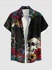 Skulls Flowers Leaf Print Plus Size Matching Hawaii Beach Outfit For Couples -  