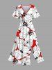 Hibiscus Flowers Print Plus Size Matching Hawaii Beach Outfit For Couples -  
