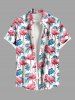 Matching Hawaii Shirt and Romper Plus Size Beach Outfit Tropical Flamingo Tropical Leaf Printed for Couples -  