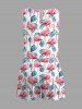 Matching Hawaii Shirt and Romper Plus Size Beach Outfit Tropical Flamingo Tropical Leaf Printed for Couples -  