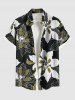 Two Tone Flower Print Plus Size Matching Hawaii Beach Outfit For Couples -  