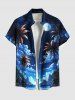 Coconut Tree Sea Cloud Moon Galaxy Print Plus Size Matching Hawaii Beach Outfit For Couples -  
