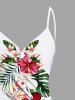 Plus Size Hibiscus Flowers Tropical Leaf Print Convertible Hawaii Beach Cover -  