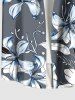 Plus Size Flowers Leaf Print Buttons Pocket Hawaii Shirt For Men -  