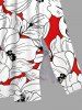 Plus Size Hibiscus Flowers Print Split Hawaii Midi Dress -  
