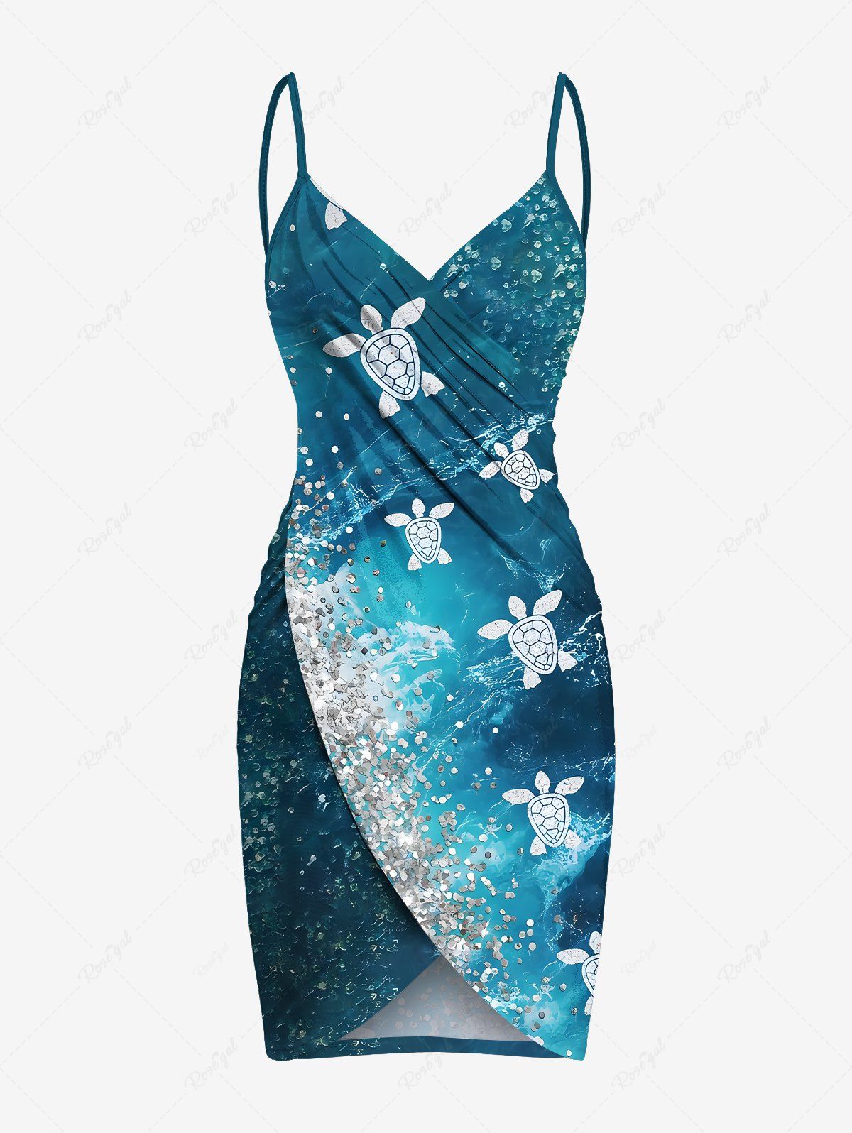 Shops Plus Size Sea Turtle Print Hawaii Convertible Beach Cover Up  