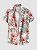Tropical Leaf Hibiscus Flower Print Plus Size Matching Hawaii Beach Outfit For Couples -  