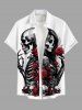 Halloween Skull Skeleton Lovers Rose Flower Print Plus Size Matching Outfit For Couples -  