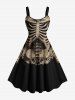 Halloween Skulls Skeleton Print Plus Size Matching Outfit For Couples -  