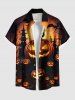 Halloween Pumpkin Lantern Bat Moon Castle Print Plus Size Matching Outfit For Couples -  