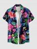 Matching Hawaii Shirt and Romper Plus Size Beach Outfit Tropical Leaf Hibiscus Flower Print For Couples -  