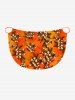 Tenue de plage hawaïenne assortie grande taille à imprimé feuilles et fleurs d'hibiscus pour couples - Orange 