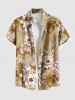 Flowers Leaf Print Plus Size Matching Hawaii Beach Outfit For Couples -  