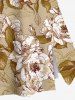 Flowers Leaf Print Plus Size Matching Hawaii Beach Outfit For Couples -  