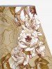 Flowers Leaf Print Plus Size Matching Hawaii Beach Outfit For Couples -  