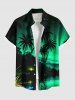 Coconut Tree Mountain Ombre River Glitter 3D Print Plus Size Matching Hawaii Beach Outfit For Couples -  
