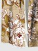 Plus Size Flowers Leaf Print Buttons Pocket Hawaii Shirt For Men -  