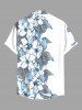 Chemise hawaïenne grande taille à imprimé tropical, fleurs et feuilles, avec poches et boutons, pour homme - Blanc S