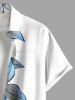 Plus Size Flowers Leaf Tropical Print Buttons Pocket Hawaii Shirt For Men -  