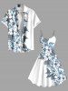 Robe débardeur hawaïenne grande taille à imprimé tropical et fleurs - Blanc M
