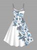 Robe débardeur hawaïenne grande taille à imprimé tropical et fleurs - Blanc M