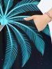 Plus Size Coconut Tree Moon Ombre Galaxy Print Split Hawaii Midi Dress -  