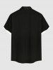 Plus Size Skull Crow Tree Branch Moon Print Halloween Button Pocket Shirt For Men -  