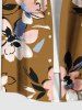 Plus Size Flower Leaf Print Hawaii Button Pocket Shirt For Men -  