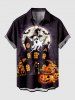Chapeau d'Halloween, citrouille, fantôme, chauve-souris, arbre, château, imprimé, grande taille, tenue assortie pour couples - Orange 