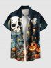 Halloween Pumpkin Skull Ghost Bat Print Plus Size Matching Outfit For Couples -  
