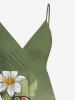 Flowers Leaf Print Plus Size Matching Hawaii Beach Outfit For Couples -  