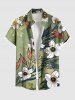 Flowers Leaf Print Plus Size Matching Hawaii Beach Outfit For Couples -  