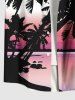 Matching Hawaii Shirt and Romper Plus Size Beach Outfit Coconut Tree Seascape Ombre Printed for Couples -  