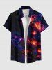 Flowers Glitter 3D Print Plus Size Matching Hawaii Beach Outfit For Couples -  