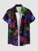 Ombre Tropical Leaf Hibiscus Flower Parrot Print Plus Size Matching Hawaii Beach Outfit For Couples -  