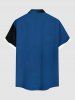 Chemise hawaïenne grande taille à imprimé cocotier, lune et mer, avec poches boutonnées pour homme - Bleu 2XL