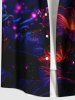 Plus Size Flowers Glitter 3D Print Buttons Pocket Hawaii Shirt For Men -  
