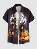 Plus Size Halloween Hat Pumpkin Ghost Bat Tree Castle Moon Print Tank Dress -  