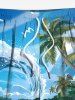 Plus Size Coconut Tree Sea Waves Beach Print Hawaii Drawstring Pocket Beach Shorts For Men -  