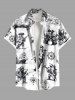 Tenue de plage hawaïenne assortie grande taille pour couples, motif vagues, gouvernail, sirène, requin, poulpe, bandeau, imprimé croisière - Blanc 