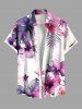 Tenue de plage hawaïenne assortie grande taille avec imprimé aquarelle de fleurs d'hibiscus et de feuilles tropicales pour couples - Blanc 
