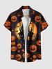 Halloween Pumpkin Moon Bat Castle Print Plus Size Matching Outfit For Couples -  