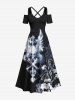 Halloween Skulls Wings Flowers Print Plus Size Matching Outfit For Couples -  