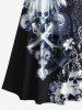 Halloween Skulls Wings Flowers Print Plus Size Matching Outfit For Couples -  