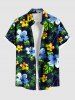 Matching Hawaii Shirt and Romper Plus Size Beach Outfit Tropical Leaf Hibiscus Printed for Couples -  